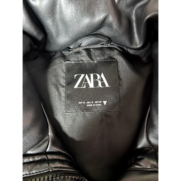 Zara Faux Leather Puffer Vest Size Small - Picture 4 of 7
